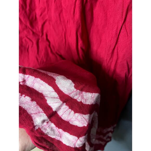 California Woman Free Size Red Pink Paisley Flowy Boho Beach Swimsuit Coverup - Picture 6 of 11